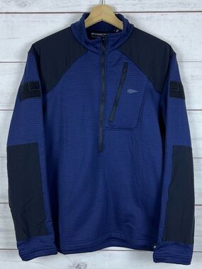 GORUCK Grid Fleece Full Zip Jacket Built in USA Mens Size Medium Blue Tactical
